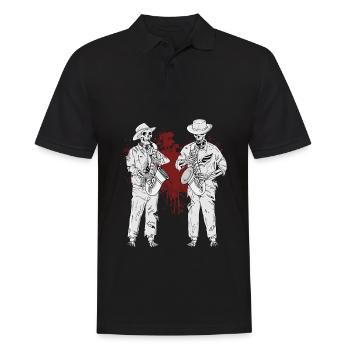 Saxophone Gift Men Big Band Music Saxophone - Men's Polo Shirt - black - Front - Kai (181cm)