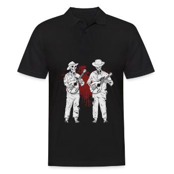 Country Musik Zombies Bluegrass Band Mandolin - Männer Poloshirt - Schwarz - Vorne - Kai (181cm)
