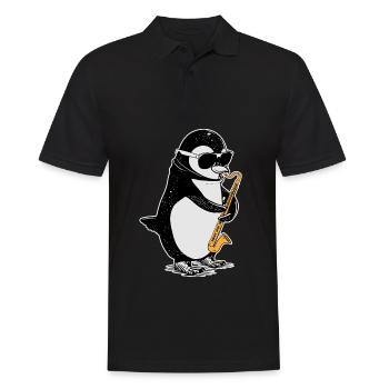Bass Clarinet Penguin Big Band Children's Orchestra - Men's Polo Shirt - black - Front - Kai (181cm)
