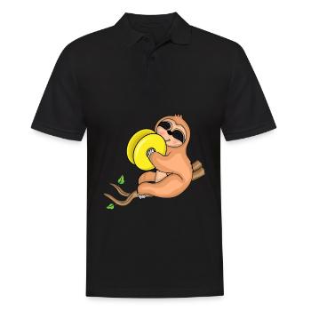 Sloth Music Cymbal Instrument Orchestra Children - Men's Polo Shirt - black - Front - Kai (181cm)
