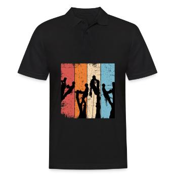 Retro Arborist Gift Father Chainsaw - Men's Polo Shirt - black - Front - Kai (181cm)