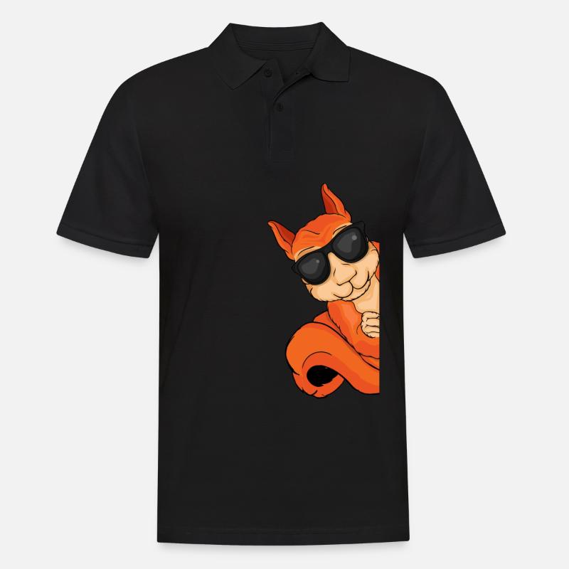 Eichhörnchen Geschenk Kinder Cooles Eichhörnchen - Männer Poloshirt - Schwarz