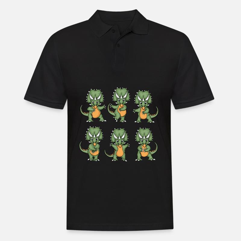 Trizeratops Geschenk Kinder Dinosaurier - Männer Poloshirt - Schwarz