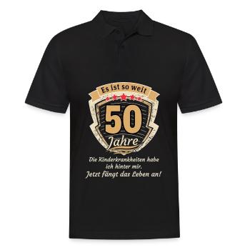 Lustiger und origineller Spruch zum 50. Geburtstag - Männer Poloshirt - Schwarz - Vorne - Kai (181cm)