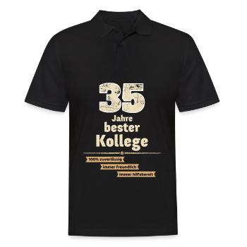 35 Jahre bester Kollege - Männer Poloshirt - Schwarz - Vorne - Kai (181cm)