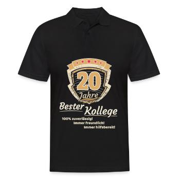 20 Jahre bester Kollege - Männer Poloshirt - Schwarz - Vorne - Kai (181cm)