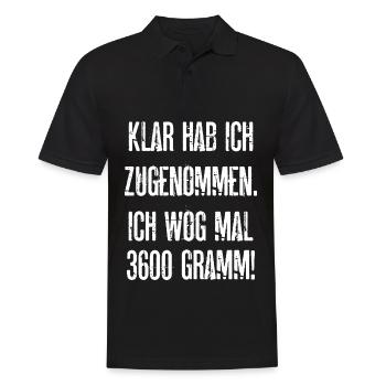 Klar Hab Ich Zugenommen ich Wog Mal 3600 Gramm - Männer Poloshirt - Schwarz - Vorne - Kai (181cm)
