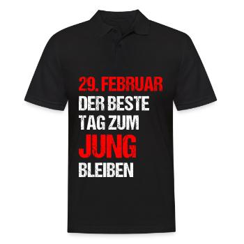 29. Februar Der Beste Tag Zum Jung Bleiben - Männer Poloshirt - Schwarz - Vorne - Kai (181cm)