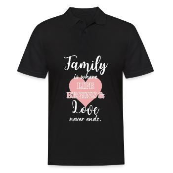 Dicton familial : les familles aiment le design - Polo Homme - noir - Devant - Kai (181cm)