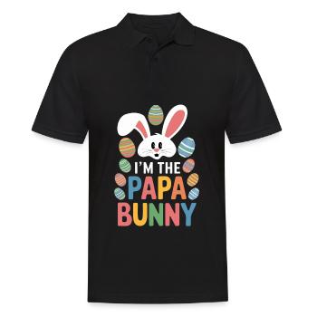Lustiges Osterhasen Papa Ostern Design - Männer Poloshirt - Schwarz - Vorne - Kai (181cm)