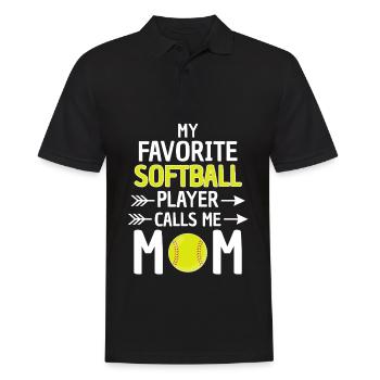 Softball Mama Spruch Softball Mutter - Männer Poloshirt - Schwarz - Vorne - Kai (181cm)