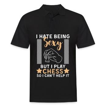 Funny Chess Saying Chess Player - Men's Polo Shirt - black - Front - Kai (181cm)