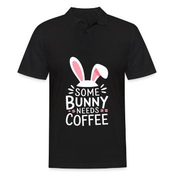 Ostern Kaffee Spruch Coffee Osterhase - Männer Poloshirt - Schwarz - Vorne - Kai (181cm)