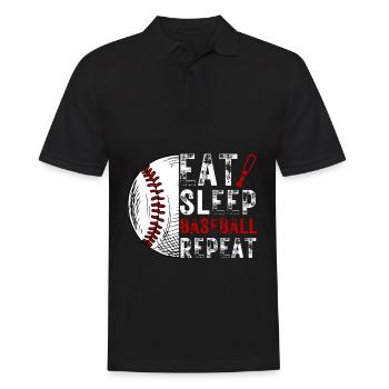 Drôle de baseball disant équipe de baseball - Polo Homme - noir - Devant - Kai (181cm)