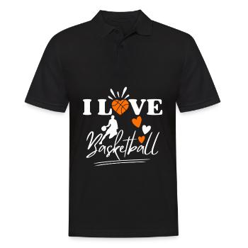 Basketball Liebe Basketball Verein - Männer Poloshirt - Schwarz - Vorne - Kai (181cm)