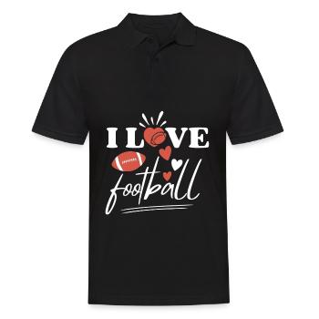 Football américain Amour Fan de football - Polo Homme - noir - Devant - Kai (181cm)