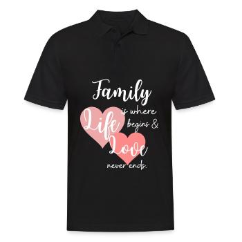 Famille Dicton Amour Cohésion - Polo Homme - noir - Devant - Kai (181cm)