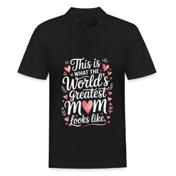 Maman disant amour maman drôle maman - Polo Homme - noir - Devant - Kai (181cm)