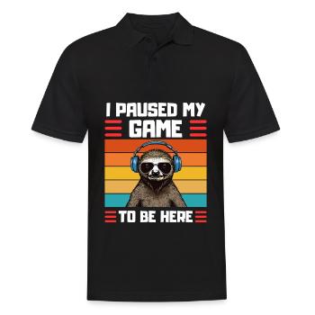Zocker Faultier Spruch Gaming Humor - Männer Poloshirt - Schwarz - Vorne - Kai (181cm)