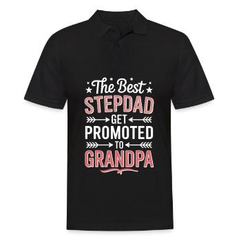 Stiefvater wird Opa Spruch Großvater - Männer Poloshirt - Schwarz - Vorne - Kai (181cm)