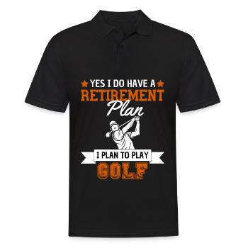 Rentenplan Golf spielen Golf Ruhestand - Männer Poloshirt - Schwarz - Vorne - Kai (181cm)