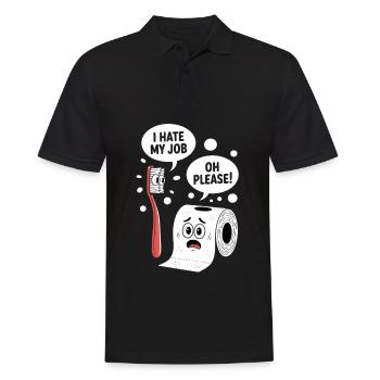 Funny bathroom saying humor - Men's Polo Shirt - black - Front - Kai (181cm)