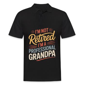 Drôle de grand-père disant grand-père à la retraite - Polo Homme - noir - Devant - Kai (181cm)
