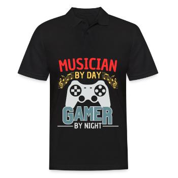 Musiciens le jour, joueurs la nuit - Polo Homme - noir - Devant - Kai (181cm)