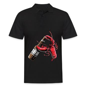 Bière boire homard drôle chemise de bière artisanale - Polo Homme - noir - Devant - Kai (181cm)
