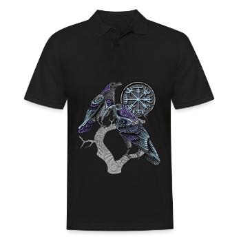 Odins Raben Shirt Wikinger keltischen Huginn Muninn - Männer Poloshirt - Schwarz - Vorne - Kai (181cm)