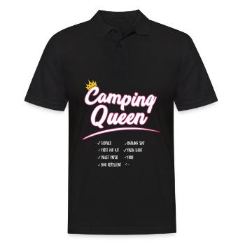Camping funny Shirt - camping queen outdoor nature - Men's Polo Shirt - black - Front - Kai (181cm)
