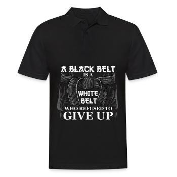 Arts martiens une ceinture noire est une ceinture blanche karaté - Polo Homme - noir - Devant - Kai (181cm)