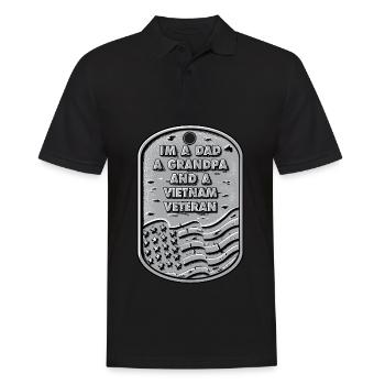 Ich bin ein Vater, ein Großvater und ein Vietnam-Veteranenhemd - Männer Poloshirt - Schwarz - Vorne - Kai (181cm)
