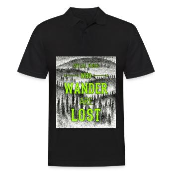 Nicht alle, die wandern, sind verlorenes wanderndes Hemd - Männer Poloshirt - Schwarz - Vorne - Kai (181cm)