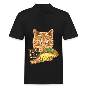 Taco Cat Favorite Food Adorable Animals Mexican - Men's Polo Shirt - black - Front - Kai (181cm)