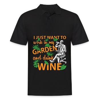 Ich möchte nur in meinem Garten trinken Wein Shirt arbeiten - Männer Poloshirt - Schwarz - Vorne - Kai (181cm)
