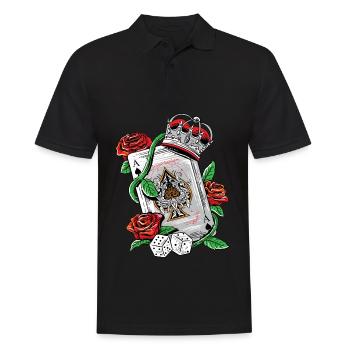 Ace of Spades Texas Holdem Poker Playing Card tee - Men's Polo Shirt - black - Front - Kai (181cm)