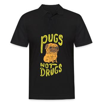 Pugs nicht Drogen - Mops T-Shirt für Mops Mama und Papa - Männer Poloshirt - Schwarz - Vorne - Kai (181cm)