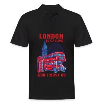 London calling shirt travel vintage England - Men's Polo Shirt - black - Front - Kai (181cm)