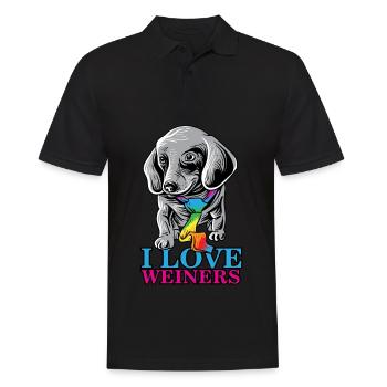 Ich liebe weinigs Stolz LGBTQ März Homosexuell LGBTQ Shirt - Männer Poloshirt - Schwarz - Vorne - Kai (181cm)