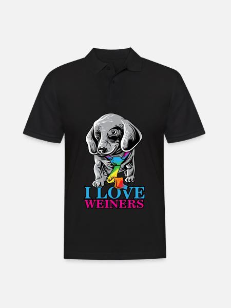 J'aime weiners fier LGBTQ mars gay chemise LGBTQ - Polo Homme - noir