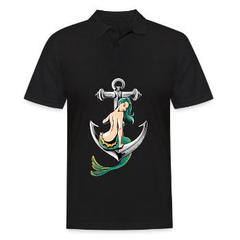 Sirem école ancre marin fille pirate t shirt - Polo Homme - noir - Devant - Kai (181cm)