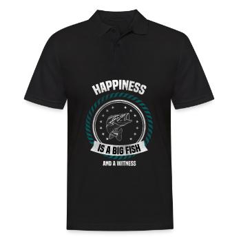 Le bonheur est un gros poisson et témoin - Polo Homme - noir - Devant - Kai (181cm)