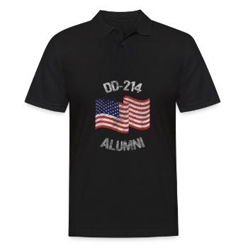 Dd214 uns bewaffnete Kräfte Alumni USA Flagge Vintage Tee - Männer Poloshirt - Schwarz - Vorne - Kai (181cm)