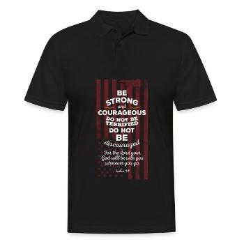 Thin red line firefighter bible verse christian - Men's Polo Shirt - black - Front - Kai (181cm)
