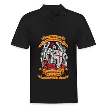Ritter Templer Ich bin ein Kind von Gott Shirt Halloween - Männer Poloshirt - Schwarz - Vorne - Kai (181cm)