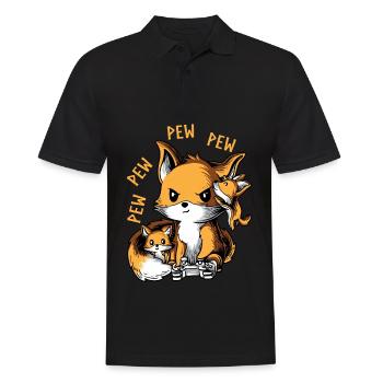 Pew Pew Elternteil | Lustiges, niedliches u. Nerdy Shirt - Männer Poloshirt - Schwarz - Vorne - Kai (181cm)