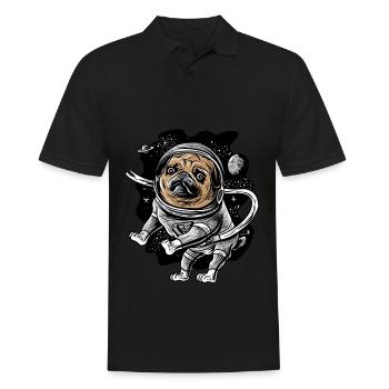 Astronaut Pug Astropug Pet for Space Pug Lover - Men's Polo Shirt - black - Front - Kai (181cm)