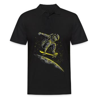Space Surfer astronaute galxy de l'espace skateboard - Polo Homme - noir - Devant - Kai (181cm)