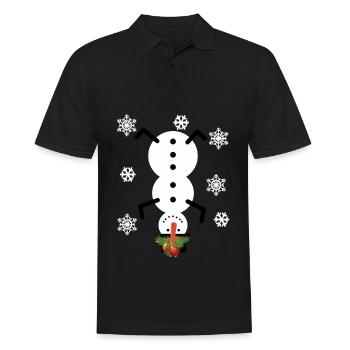 Ugly Christmas - Schneemann - Männer Poloshirt - Schwarz - Vorne - Kai (181cm)